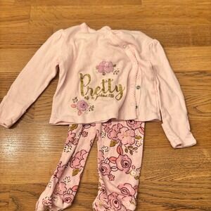 Gerber Baby Girl Pink Floral Pretty as a Princess Pajamas Sleep‎ Set 3-6M
